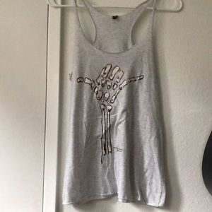 Skeleton surfs up tank